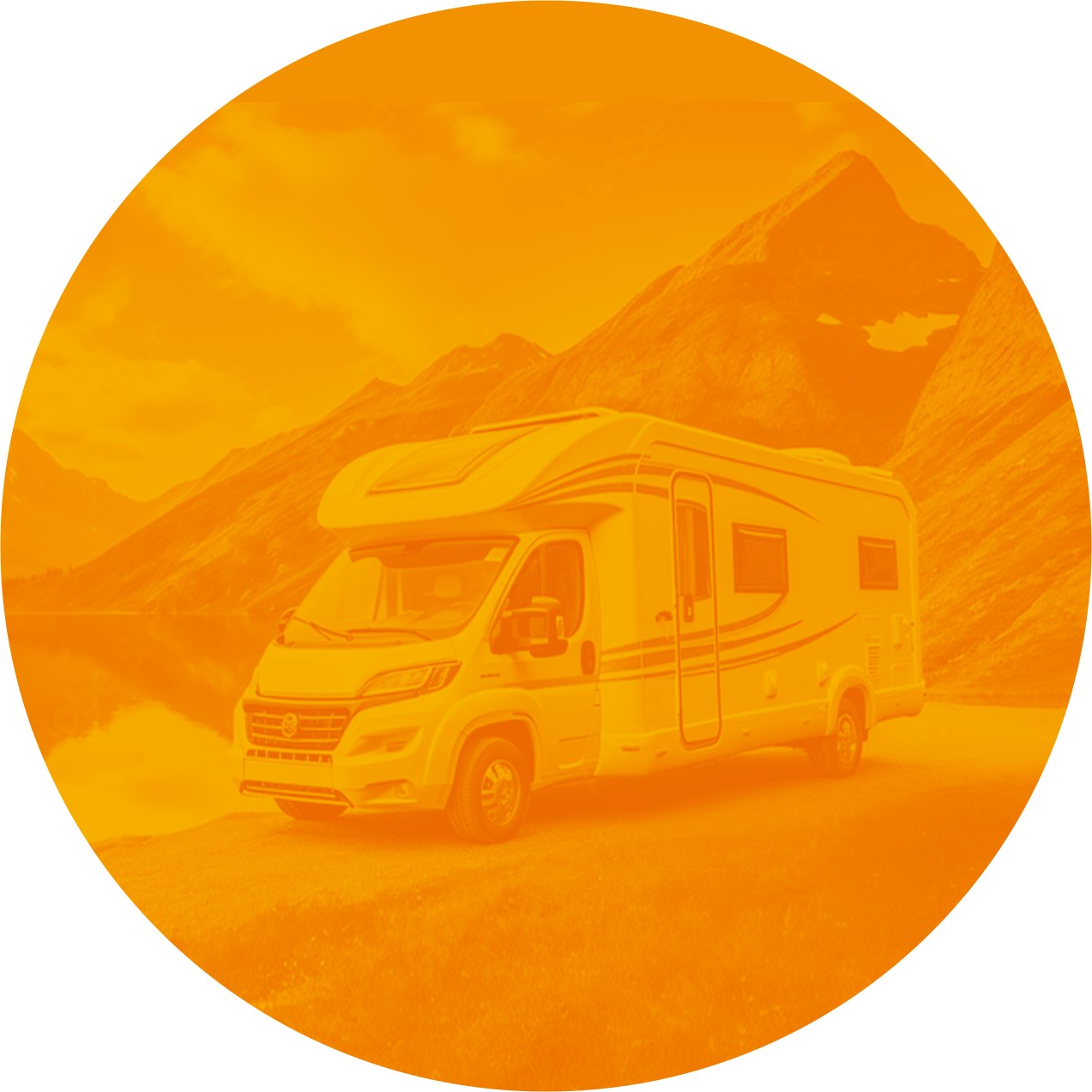 samochód z kamperem w górach